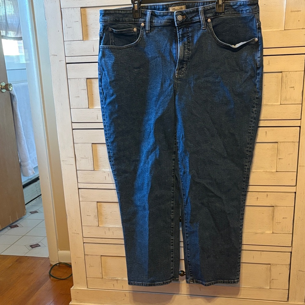 Madewell Women's Blue Straight Leg Jeans - Picture 2 of 4